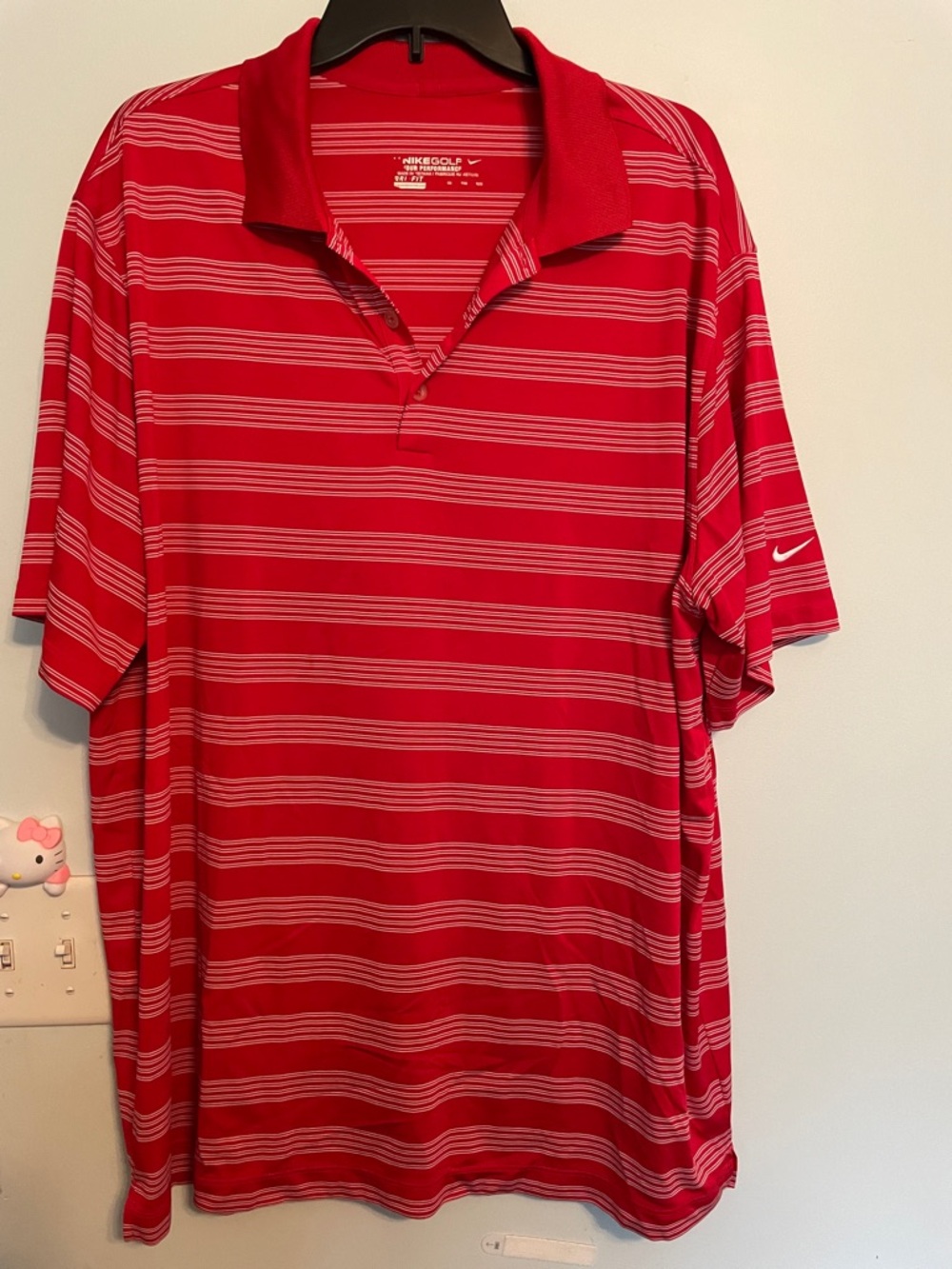 Nike Red Striped Golf Polo